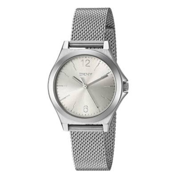 DKNY Women's Parsons Silver Mesh Stainless Steel Watch - Picture 1 of 6